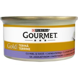 Purina Gourmet Gold храна за котки в зряла възраст, хапки в пастет, агне и патица (85 г)