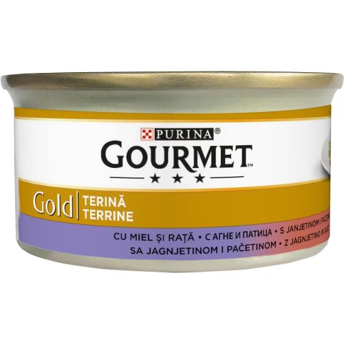 Purina Gourmet Gold храна за котки в зряла възраст, хапки в пастет, агне и патица (85 г)