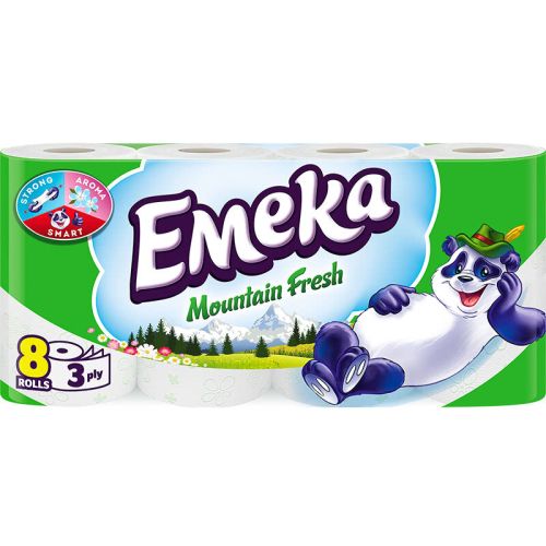 Emeka тоалетна хартия, трипластова, планинска свежест (8 бр.)