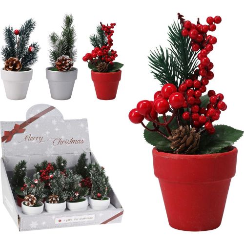 Коледно цвете в керамична саксия, 16 см (1 бр.)