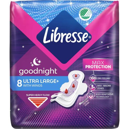 Libresse Goodnight Ultra Large+ дамски превръзки (8 бр.)
