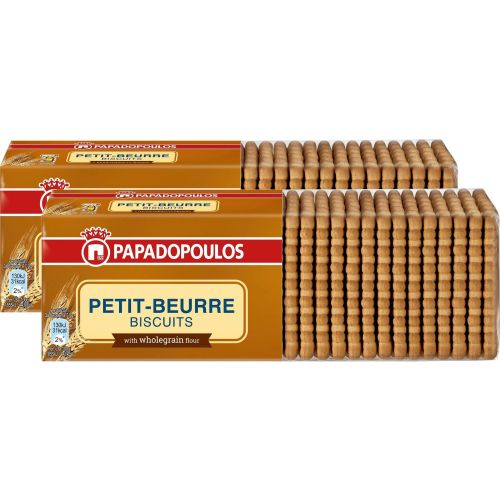 Papadopoulos Petit Beurre пълнозърнести бисквити, 2 бр. х 225 г (450 г)