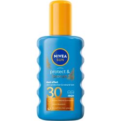 Nivea Sun Protect & Bronze слънцезащитен спрей за естествен тен SPF 30 (200 мл)