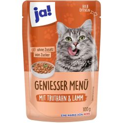 JA! котешка храна парченца пуешко и агнешко (100 г)