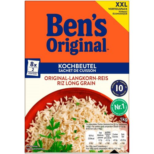 Ben's Original ориз в торбички, готов за 10 минути, 8 бр. х 125 г (1 кг)