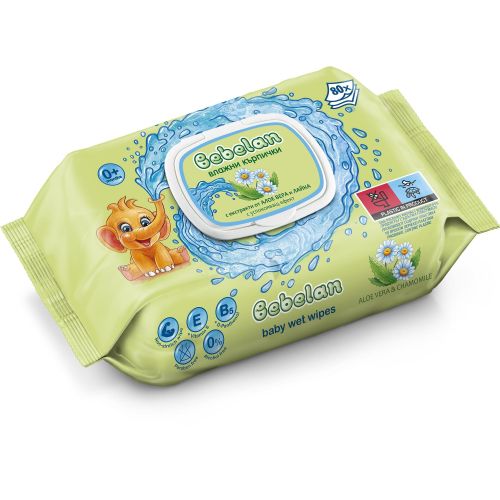 Bebelan мокри кърпи алое и лайка (80 бр.)