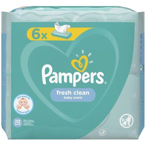 Pampers Fresh кърпички, 6 х 52 бр. (312 бр.)