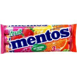 Mentos бонбони с плодов вкус, 3 бр. х 38 г (114 г)