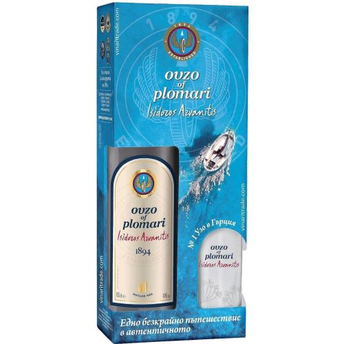 Plomari узо с подарък чаша (700 мл)