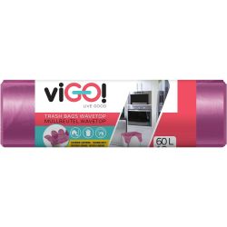 viGO! торби за боклук лавандула с уши, 60 л (18 бр.)