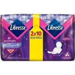 Libresse Maxi+ Goodnight дамски превръзки, 20 бр. (12 бр.)