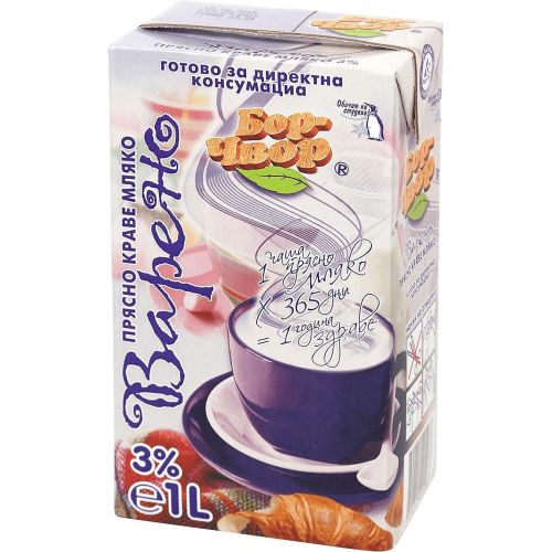 Бор Чвор варено прясно краве мляко (1 л)