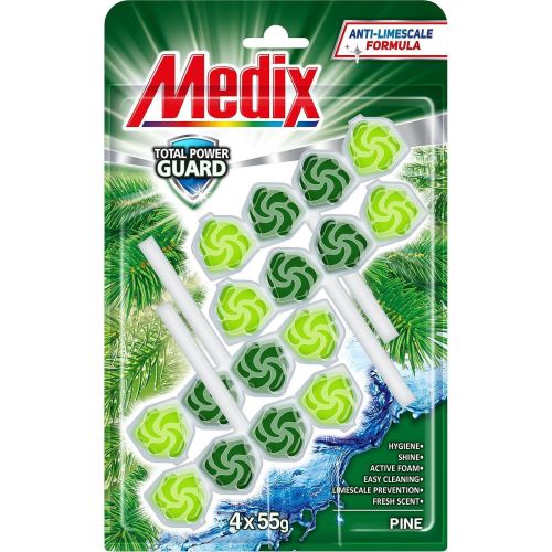 Medix WC Total Power Guard Pine ароматизатор за тоалетна, 4 бр. х 55 г (220 г)