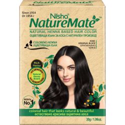 Nisha NatureMate къна за коса 200, черна, 30 г (1 бр.)