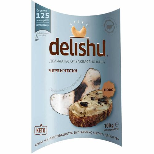 Delishu деликатес от заквасено кашу с черен чесън (100 г)