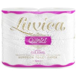 Luxica Quintet тоалетна хартия, пет пласта, бяла, 4 бр. (1.1 кг)