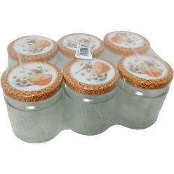 Буркани с цветни капачки 212 мл, Ф63 (6 бр.)