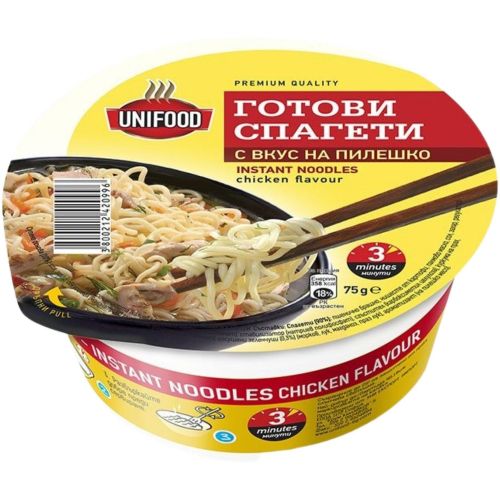 Unifood нудли в купа с вкус на пилешко (75 г)