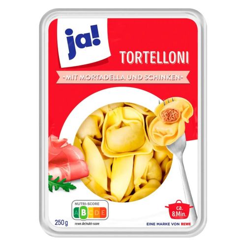 JA! тортелони с мортадела и шунка (250 г)