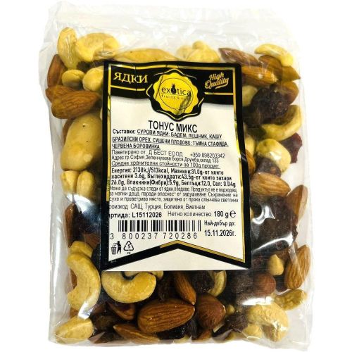 Exotica Fruits & Nuts тонус микс със суров бразилски орех (180 г)