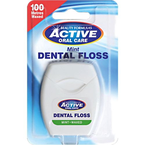 Beauty Formulas Mint конец за почистване на зъби с вакса, 100 м (1 бр.)