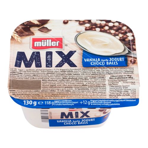 Müller Mix йогурт със зърнени топчета обвити в шоколад (130 г)