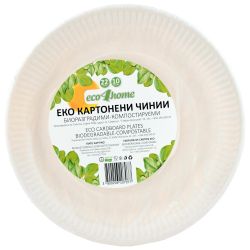 eco4home еко картонени чинии 22 см, компостируеми (10 бр.)
