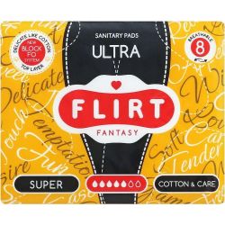 Flirt Fantasy Ultra Cotton&Care дамски превръзки Super (8 бр.)