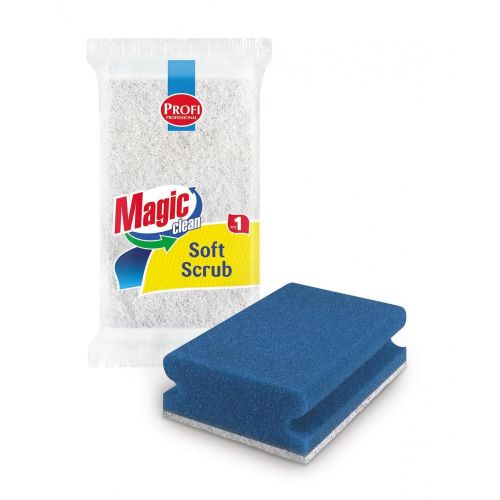 Magic Clean Soft Scrub домакинска гъба с канал, 15 х 10 х 4.5 см (1 бр.)