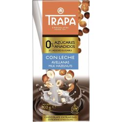 Trapa млечен шоколад с лешници, без захар (100 г)