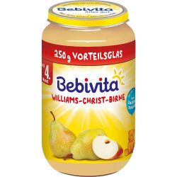 Bebivita био пюре Круши Уилиамс Крист и Ябълка, 4+ месеца (250 г)