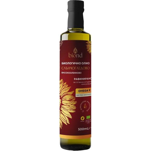 biond биологично рафинирано високоолеиново слънчогледово олио (500 мл)