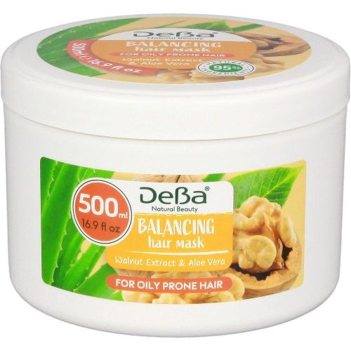Deva Natural Beauty Balancing маска за коса с орехи и алое вера против омазняване (500 мл)