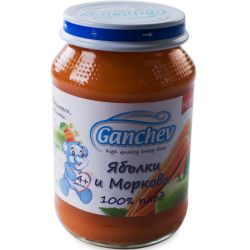 Ганчев пюре от ябълки и морков 100% (190 г)