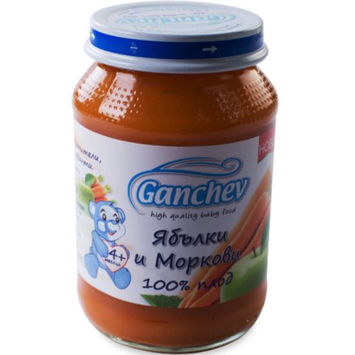Ганчев пюре от ябълки и морков 100% (190 г)