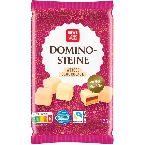 REWE домино глазирано с бял шоколад (175 г)