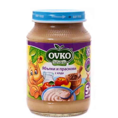 Bebelan млечна каша с ябълки, праскови и елда, 5+ месеца (190 г)