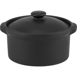 Horecano керамично гювече, черно, 550 мл, Ø14 см x H9.8 см (1 бр.)
