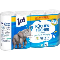 JA! кухненска трипластова хартия руло (4 бр.)