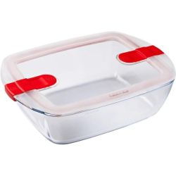 Pyrex стъклена кутия с херметичен капак, 28 см х 20 см, 11 бр. (1 бр.)