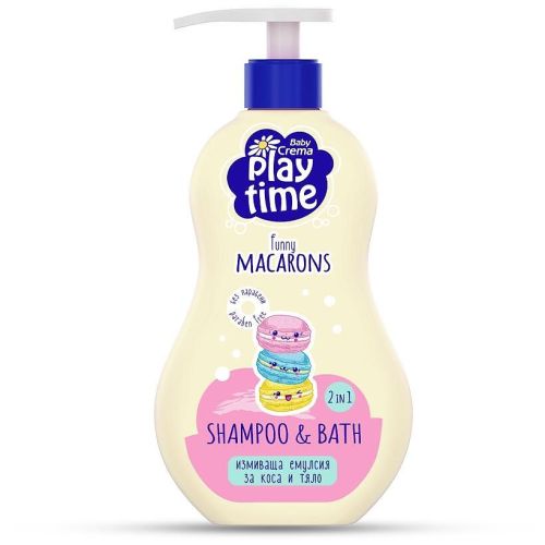 Baby Crema Play Time Funny Macarons 2в1 детски измивен душ гел (400 мл)