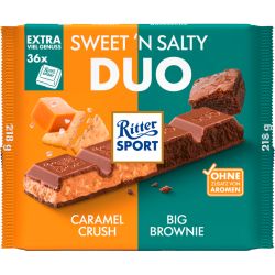 Ritter Sport Sweet N Salty Duo сладък и солен шоколад с вкус на брауни и карамел (218 г)
