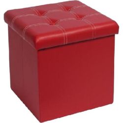 Muhler табуретка, червен цвят с бял шев (1 бр.)