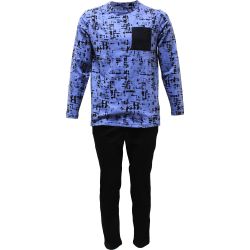 Yanev Sport Fashion мъжка пижама в черно и синьо, размер XL (1 бр.)