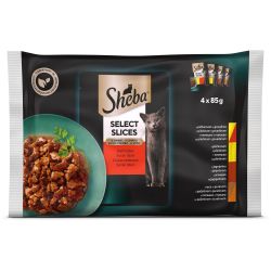 Sheba пауч храна за котки в желе месно меню, 4 бр. х 85 г (340 г)