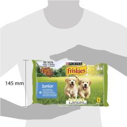 Purina Friskies Junior пауч храна за куче с пиле и моркови, 4 бр. х 100 г (400 г)