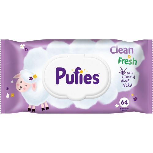 Pufies Clean & Fresh мокри кърпички (64 бр.)