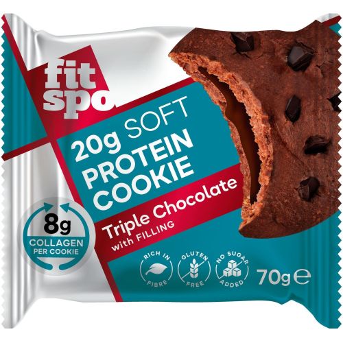 Fit Spo протеинова бисквита с 20 г протеин, троен шоколад (70 г)