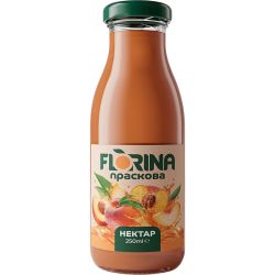 Florina сок праскова, стъкло (250 мл)