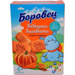 Боровец бебешки бисквити тиква и морков, 6+ месеца (100 г)